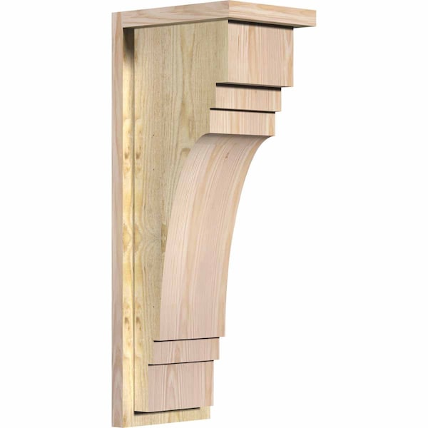 Ekena Millwork Pescadero Rough Sawn Corbel w/Backplate, Douglas Fir, 8"W x 10"D x 26"H COR08X10X26PEC01RDF - main